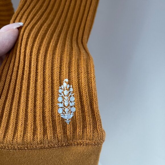 Free People All Ribbed Out Solid Golden Ochre Size XS - Picture 3 of 6